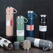 KIit de Termo 500 ml + 3 Tazas – Práctico y Portátil